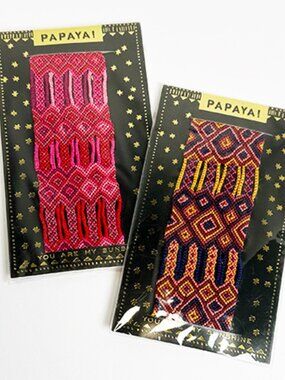 (2) Papaya NEW Discontinued Handmade Guatemala Fair Trade Friendship bracelets